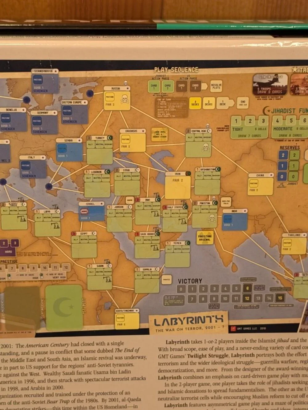 Labyrinth The War on Terror 2001-? Board Game (GMT Games, 2011) - Complete - EUC